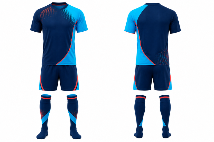 Midnight Navy Asymmetric Speed Panel Sweep Soccer Match Kit Soccer teamwear design