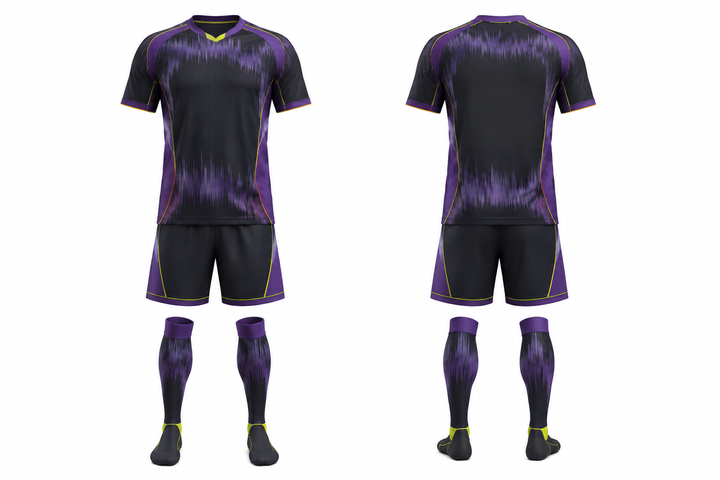 Charcoal Tonal Soundwave Rhythm Soccer Match Kit Soccer teamwear design