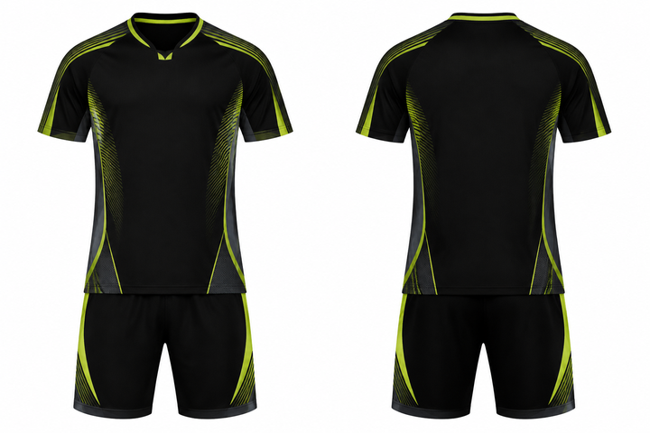Black Compressed Gradient Illusion Made Only From Flat Bands Soccer Training Kit Soccer teamwear design