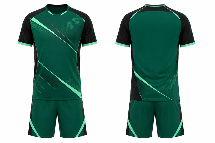 Emerald Diagonal Court Line Architecture Soccer Training Kit Soccer teamwear design