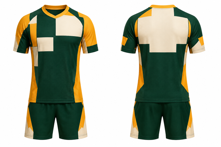 Bottle Green Modular Block Mosaic Soccer Training Kit Soccer teamwear design