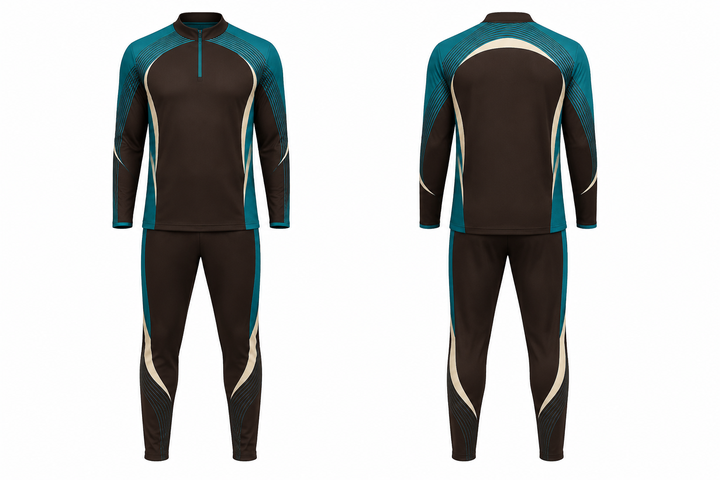 Dark Chocolate Nested Contour Arcs Soccer Warm Up Set Soccer teamwear design