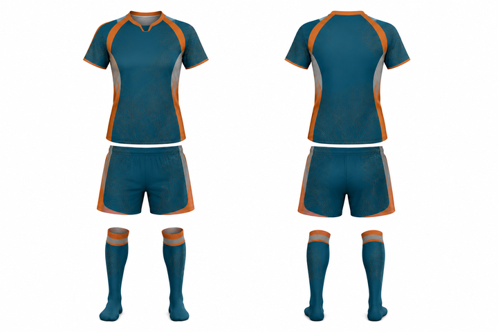 Petrol Teal Contained Topographic Contour Field Soccer Women's Or Academy Match Kit Soccer teamwear design