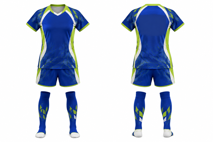 Royal Blue Fractured Diamond Field Soccer Women's Or Academy Match Kit Soccer teamwear design