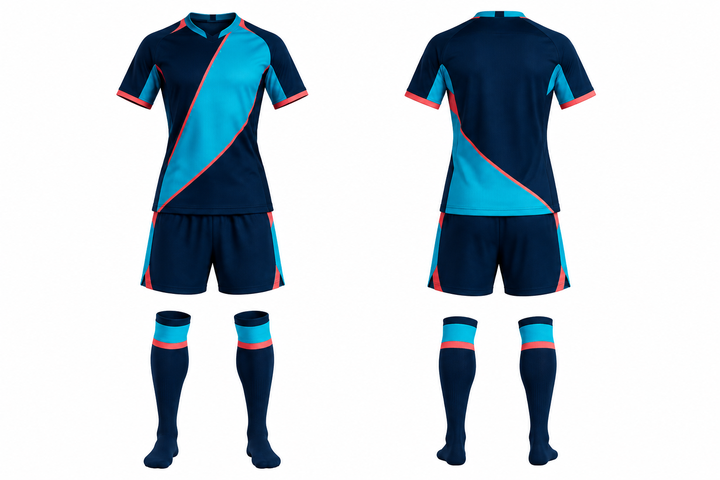 Midnight Navy Split Sash Geometry Soccer Women's Or Academy Match Kit Soccer teamwear design