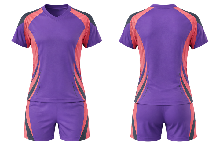 Purple Curved Body Mapped Side Flow Volleyball Court Match Uniform Volleyball teamwear design