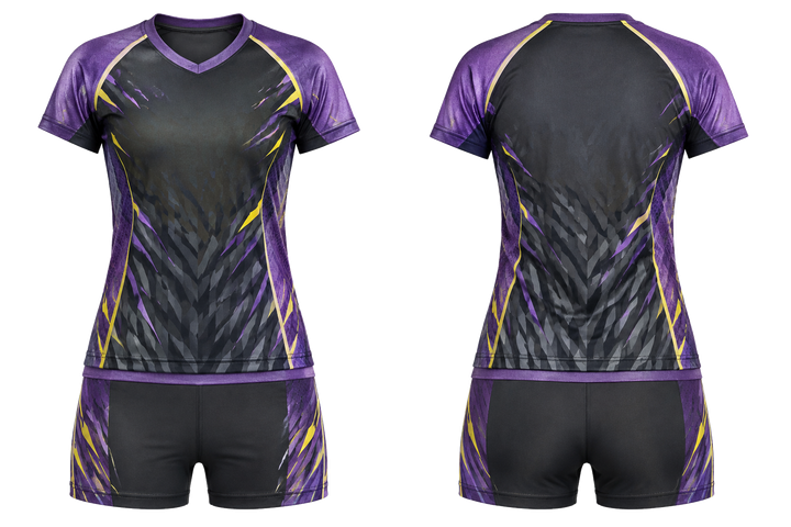 Charcoal Fractured Diamond Field Volleyball Court Match Uniform Volleyball teamwear design