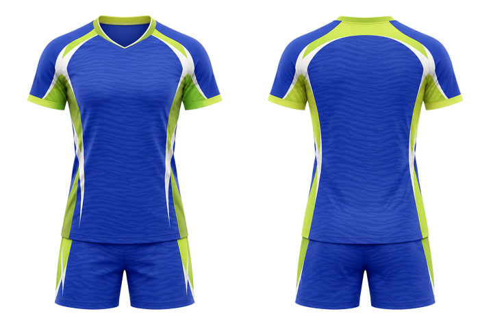 Royal Blue Low Contrast Ripple Map Volleyball Court Match Uniform Volleyball teamwear design