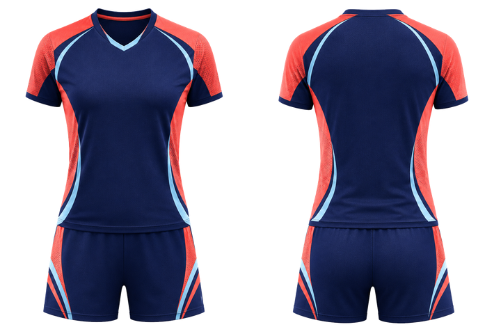 Indigo Minimal Arch And Orbit Geometry Volleyball Court Match Uniform Volleyball teamwear design