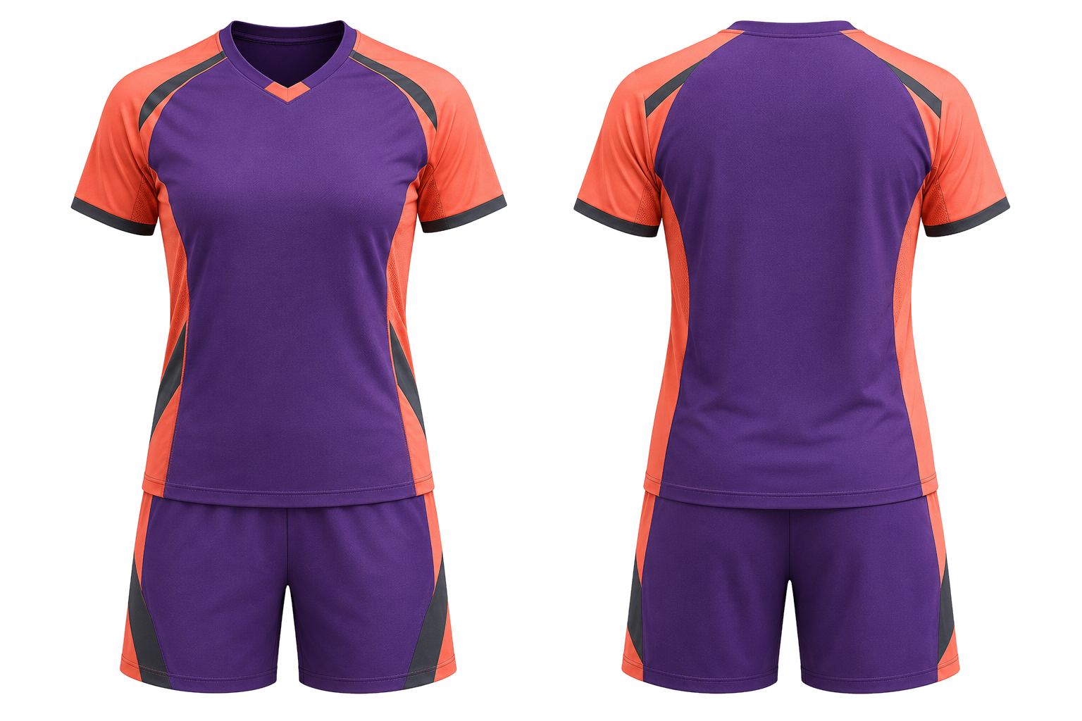 Purple Clean Split Body Color Architecture Volleyball Court Training Set combined front and back custom uniform design