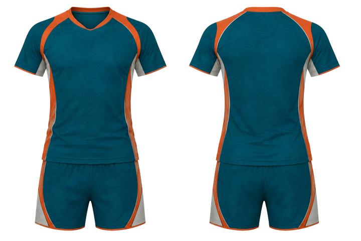 Petrol Teal Low Contrast Ripple Map Volleyball Court Training Set Volleyball teamwear design