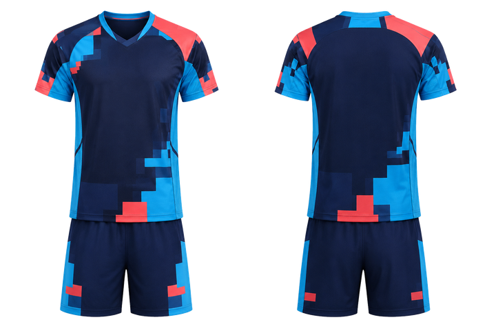 Midnight Navy Modular Block Mosaic Volleyball Court Training Set Volleyball teamwear design