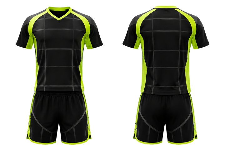 Black Oversized Tonal Grid Volleyball Court Training Set Volleyball teamwear design