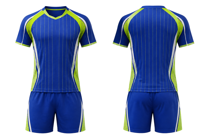 Royal Blue Wide Modern Pinstripe Field Volleyball Court Training Set Volleyball teamwear design