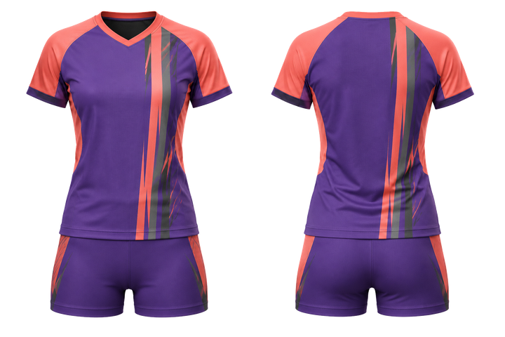 Purple Offset Vertical Race Stripe Volleyball Libero Or Alternate Uniform Volleyball teamwear design