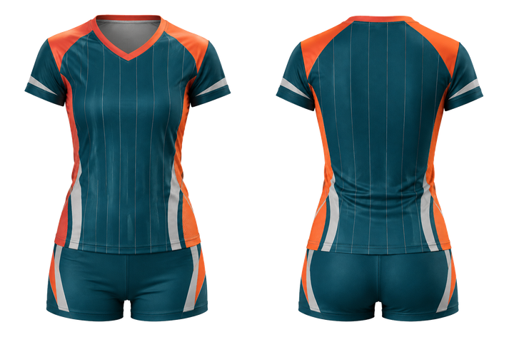 Petrol Teal Wide Modern Pinstripe Field Volleyball Libero Or Alternate Uniform Volleyball teamwear design