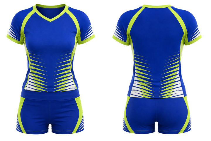 Royal Blue Compressed Gradient Illusion Made Only From Flat Bands Volleyball Women's Or Youth Court Uniform Volleyball teamwear design