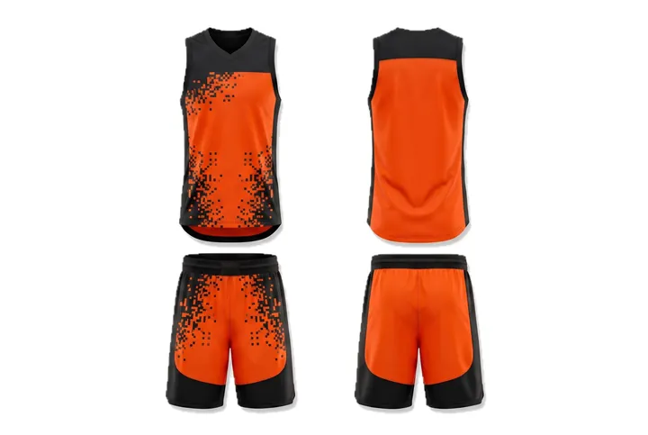 Digital pixel Colour block panel Basketball teamwear design