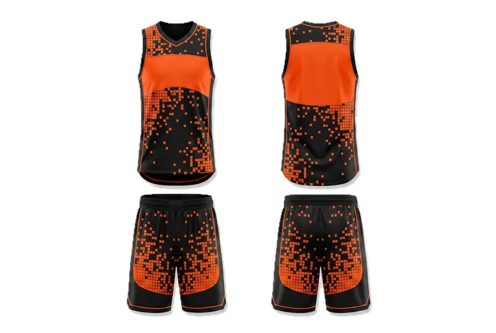 Digital pixel Piped panels Basketball teamwear design