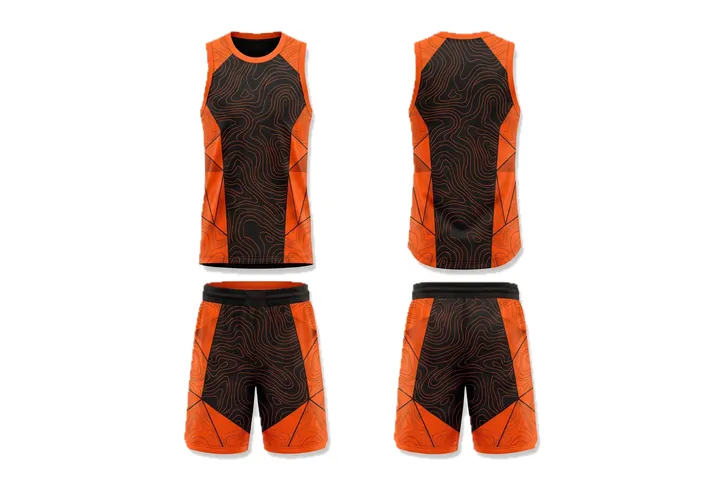 Topographic Geometric side panel Basketball teamwear design