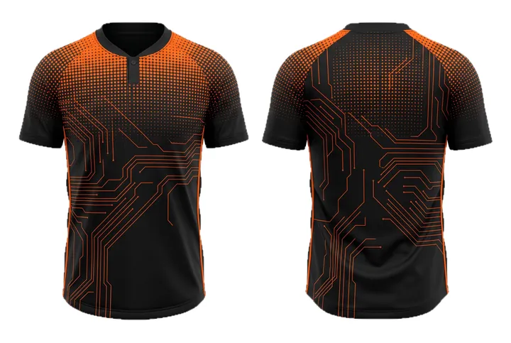 Circuit trace Halftone fade Baseball teamwear design