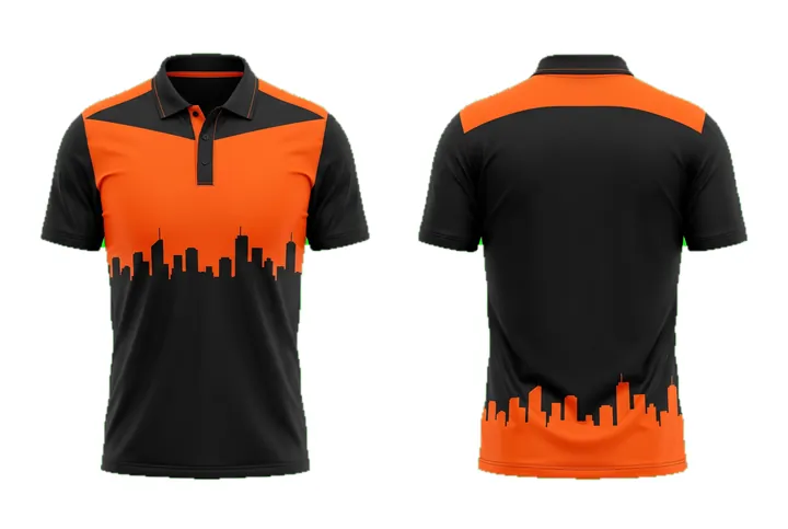 City skyline Angular yoke Cricket teamwear design