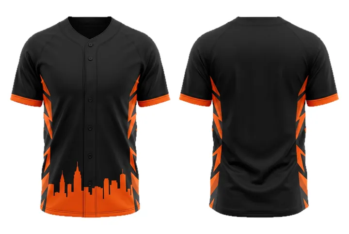 City skyline Geometric side panel Baseball teamwear design
