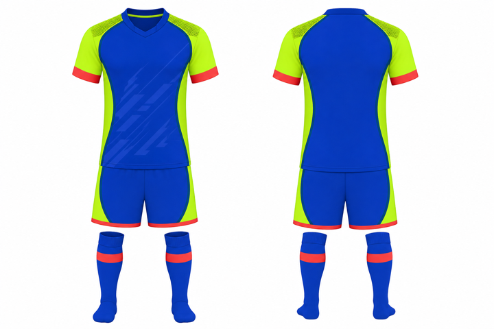 Royal Lime Speed Panel Soccer Kit Soccer teamwear design