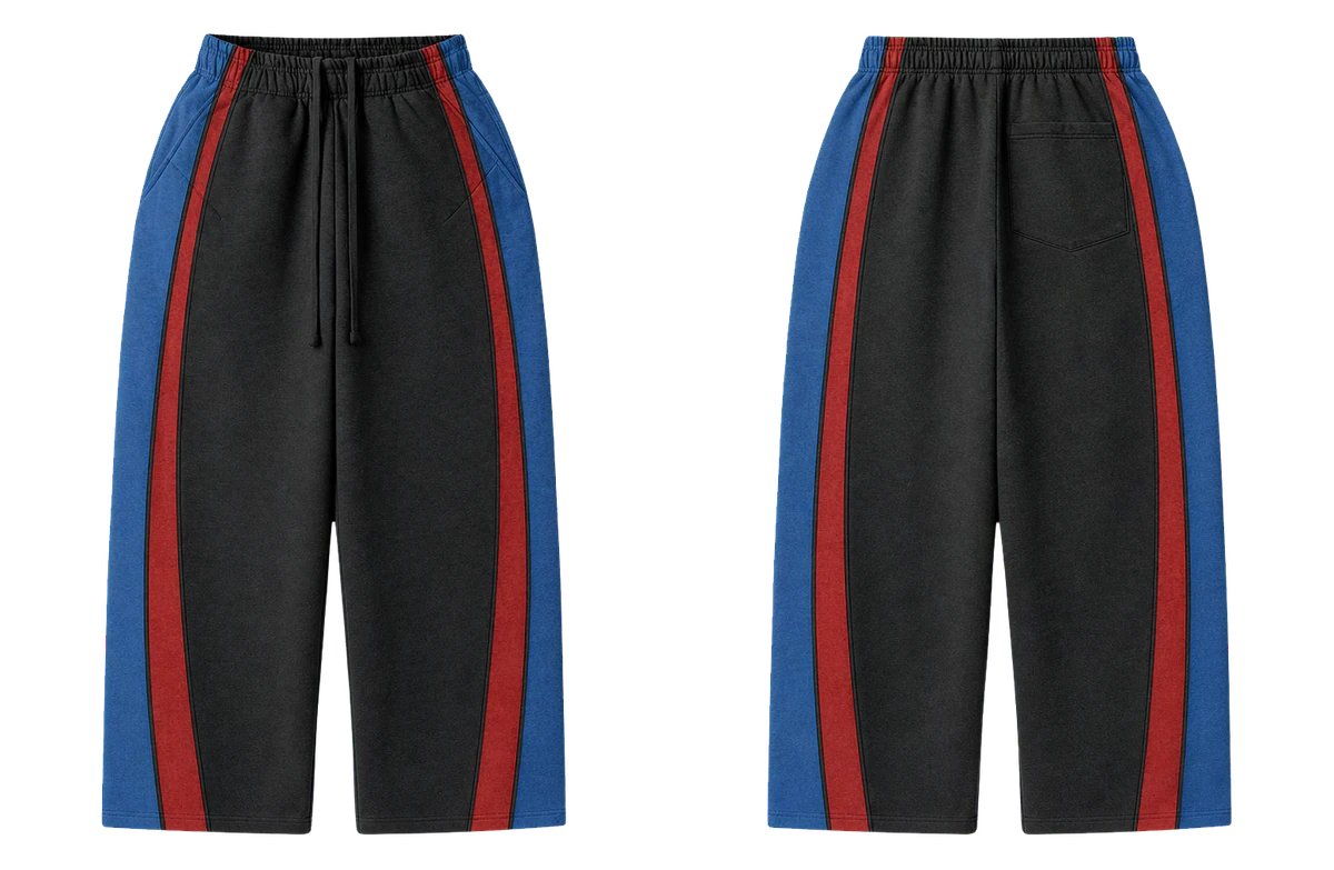 Color-block track pants rhinestone product front and back preview